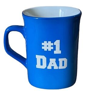 Blue and White "# 1" Dad Coffee Mug